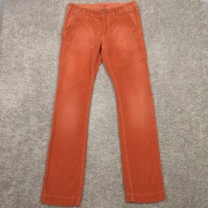 Robert Graham Pants Mens 32 Orange Faded Corduroy Chino Slim Fit Party Zip Fly